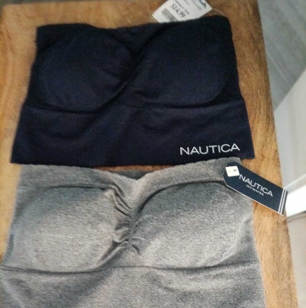 Nautica Dark Blue and Gray Strapless Bras